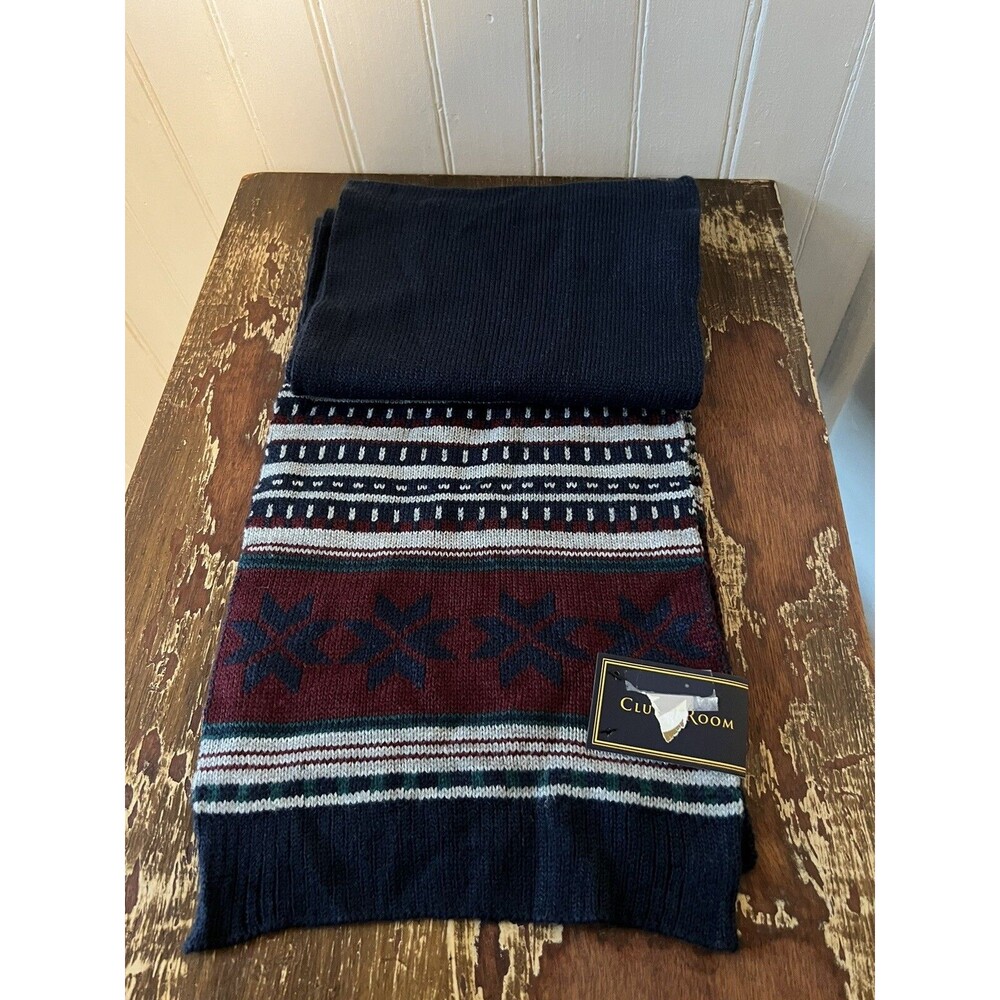 Club Room Scarf Men Multi color Navy Blue Maroon Grey NWT